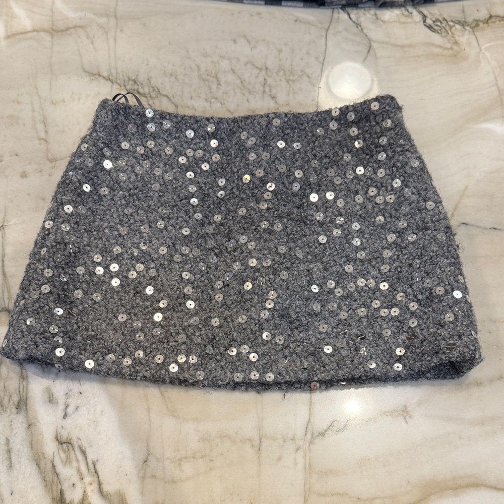 Il Gufo Silver Sequin Skirt